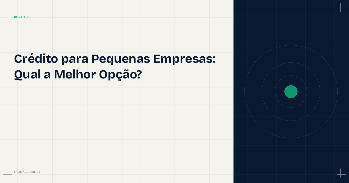 Crédito para pequenas empresas: Qual a melhor opção?
